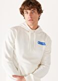Wrangler Kapüşon Yaka Kırık Beyaz Erkek Sweatshırt W232258102 Kapüşonlu Sweatshirt