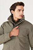 Wrangler Dik Yaka Regular Fit Yeşil Erkek Kaban W40BWWX45