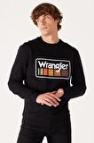 Regular Fit Normal Kesim %100 Pamuk İçi Polarlı Siyah Sweatshirt