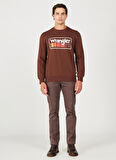 Wrangler Bisiklet Yaka Kahve Erkek Sweatshırt W646H1H44 Bisiklet Yaka Sweatshirt
