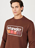Wrangler Bisiklet Yaka Kahve Erkek Sweatshırt W646H1H44 Bisiklet Yaka Sweatshirt