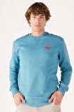 Bisiklet Yaka Sweatshirt Storm Blue