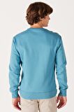 Bisiklet Yaka Sweatshirt Storm Blue