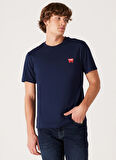 Wrangler Bisiklet Yaka Lacivert Erkek T-Shirt W70MD3335 Bisiklet Yaka T-shirt