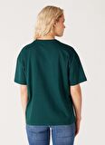 Wrangler Bisiklet Yaka Koyu Yeşil Kadın T-Shirt W7R9EEG61-Koyu Yeşil
