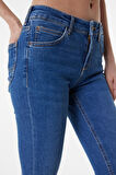 Skinny Fit Dar Kesim Normal Bel Açık Mavi Scarlett Esnek Jean Denim Kot Pantolon
