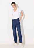 Lee Lacivert Kadın Yüksek Belli Regular Fit Denim Pantolon L31J01258
