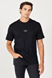 All Terrain Gear Oversize Fit Geniş Kesim %100 Pamuk Bisiklet Yaka Sırt Baskılı Siyah Tişört