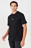 All Terrain Gear Oversize Fit Geniş Kesim %100 Pamuk Bisiklet Yaka Sırt Baskılı Siyah Tişört