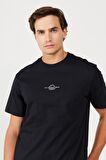 All Terrain Gear Oversize Fit Geniş Kesim %100 Pamuk Bisiklet Yaka Sırt Baskılı Siyah Tişört