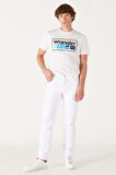 Texas Slim Fit Dar Kesim Normal Bel Beyaz Esnek Pantolon
