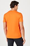 All Terrain Gear Regular Fit Normal Kesim %100 Pamuk Bisiklet Yaka Turuncu Tişört