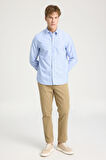 Regular Fit Normal Kesim %100 Pamuk Mavi Gömlek
