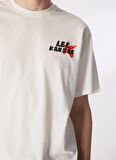 Lee Bisiklet Yaka Beyaz Erkek T-Shirt L241363100 Loose Fit T-shirt