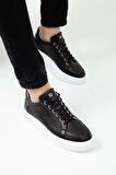 Tamer Tanca Erkek Hakiki Deri Siyah Deri Sneakers & Spor Ayakkabı 352 14100 ERK AYK Y21 SIYAH DR