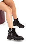 Tamer Tanca Kadın Hakiki Deri Siyah Nubuk Günlük Bot 322 1950807 BN BOT SK21-22 SIYAH NUBUK