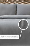 Waffle Çift Kişilik Pike Seti Gri 200x220 Cm