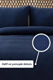 Waffle Çift Kişilik Pike Seti Lacivert 200x220 Cm