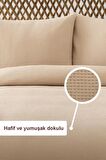Waffle Çift Kişilik Pike Seti Bej 200x220 Cm