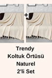Trendy Naturel Koltuk Örtüsü 2'li Set 170x300cm