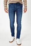 Erkek Mavi Super Skinny Cepli Pantolon