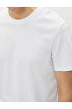 Erkek Ekru Bisiklet Yaka T-Shirt