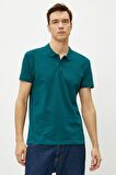 Erkek Sarı Polo Yaka T-Shirt Basic Kisa Kollu Pamuklu