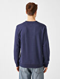 Pamuklu Basic Bisiklet Yaka Uzun Kollu Sweatshirt
