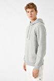 Erkek Yeşil Kapüsonlu Uzun Kollu Sweatshirt