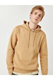 Erkek Yeşil Kapüsonlu Uzun Kollu Sweatshirt