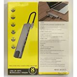 8 in 1 4K Type C USB 3.0 Hub HDMI RJ45 SDTF Adaptörü