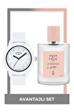 Aqua di Polo 1987  La Rocca Sense Edp 50 Ml & Kadın Beyaz Saat Seti STWX000114