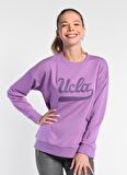 BARBARA Mor Oversize  Nakışlı Kadın Sweatshirt