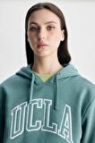 RILEY Yeşil Kapüşonlu Nakışlı Standard Fit Kadın Sweatshirt