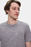 CALEB Koyu Gri Bisiklet Yaka Cepli Standard Fit Erkek Tshirt