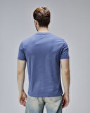 BARNES Lacivert Bisiklet Yaka BAskılı Standard Fit Erkek Tshirt