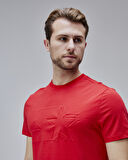 JOPLIN Kırmızı Bisiklet Yaka Baskılı Standard Fit Erkek Tshirt