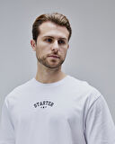 DYMOND Beyaz Bisiklet Yaka Baskılı Oversize  Erkek Tshirt