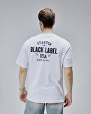 DYMOND Beyaz Bisiklet Yaka Baskılı Oversize  Erkek Tshirt