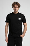 CORINTH Siyah_B Bisiklet Yaka Baskılı Standard Fit Erkek Tshirt