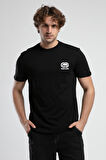CORINTH Siyah_B Bisiklet Yaka Baskılı Standard Fit Erkek Tshirt