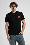 CORINTH Siyah_K Bisiklet Yaka Baskılı Standard Fit Erkek Tshirt