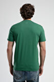 JOHNSON Yeşil Bisiklet Yaka Baskılı Standard Fit Erkek Tshirt