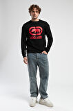 LIBERTY Siyah Bisiklet Yaka Baskılı Loose Fit Erkek Sweatshirt