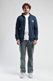 MAIDEN Lacivert Kapüşonlu Nakışlı Standard Fit Erkek Sweatshirt