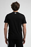 MARC Siyah_B Bisiklet Yaka Baskılı Standard Fit Erkek Tshirt