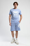 MARC Mavi Bisiklet Yaka Baskılı Standard Fit Erkek Tshirt