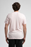 MARC Pembe Bisiklet Yaka Baskılı Standard Fit Erkek Tshirt