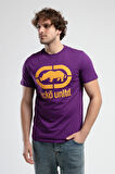 MARC Mor Bisiklet Yaka Baskılı Standard Fit Erkek Tshirt