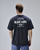 DYMOND Antrasit Bisiklet Yaka Baskılı Oversize  Erkek Tshirt